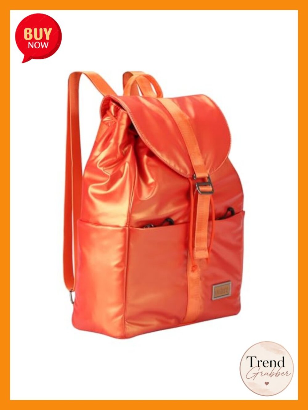 Women's Metallic Shiny Puffer Backpack - Waterproof Drawstring Laptop Travel